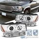 Fits 99-06 GMC Sierra 00-06 Yukon XL Clear Halo Projector Headlights+Bumper Lamp