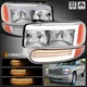 Fits 2000-2006 GMC Sierra Yukon XL Denali 1500 LED Tube Headlights+Bumper Lamps
