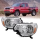 Headlights Assembly for 2012-2015 Toyota Tacoma Pickup Chrome Amber Headlamp L+R