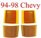 94 98 Chevy 4Pc Side Amber Light Kit, Truck, Suburban Tahoe 95 96 97