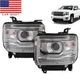 For 2014-2018 GMC Sierra 1500 2500 3500 W/LED DRL halogen Headlights LH+RH