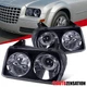 Black/Smoke Fit 2005-2010 Chrysler 300 Projector Headlights Lamps Left+Right