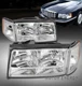 FOR 97 98 99 CADILLAC DEVILLAC HEADLIGHT HEADLAMP+CORNER LIGHT CHROME LEFT+RIGHT