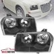 Black Headlights Fits 2005-2010 Chrysler 300 Assembly Head Lamps Left+Right