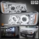 Fits 2003-2007 Chevy Silverado Avalanche LED Halo Projector Headlights Lamps L+R