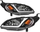 For 2004-2005 Honda Civic 2/4 Door Headlights Front Black Housing LED Tube Pair