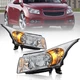 Pair Chrome Housing Headlights Assembly For 2011-2015 Chevy Cruze Sedan 4-Door
