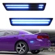 2x Dynamic Blue LED Rear Bumper Side Marker Light For 2008-2014 Dodge Challenger