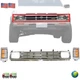 NEW FRONT GRILLE CHROME AND SILVER AND CORNER LIGHT 3PC FOR 1990-1992 NISSAN D21