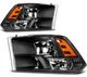 For Dodge Ram 1500 - 3500 2009-2018 Headlights Assembly Black Housing Pair