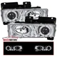 Fits 1988-1998 Chevy GMC C10 C/K Tahoe Blazer LED Halo Projector Headlight 88-98