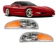 Fits 1997-2004 Chevy Corvette Front Turn Signal Light Chrome Yellow Left+Right