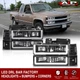 Black LED DRL Head Lights +Corner Bumper For 1994-98 GMC C1500 K1500 C2500 K2500