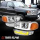 Fits 2001-2007 GMC Sierra/Yukon 1500 Denali [F-LED DRL] Headlights Chrome/Amber