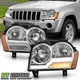 For 2005-2007 Jeep Grand Cherokee Chrome LED Tube w/Signal Headlights Left+Right