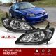 Black Clear OE Style JDM Driving Head Lights Lamps Set For 2004-2005 Honda Civic