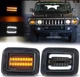 For 03-09 Hummer H2 SUV SUT Smoked Front Corner DRL Turn Signal Lights Set of 2