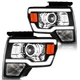 WEELMOTO Pair Headlights Assembly For 2009-2014 Ford F150 LED DRL Headlamps