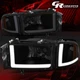 PAIR BLACK SMOKED AMBER SIDE LED DRL HEADLIGHT FOR 1994-2002 DODGE RAM 1500-3500
