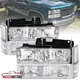 Headlights+Bumper+Corner Lamp Fits 94-98 GMC C/K 1500 2500 Sierra Yukon Suburban
