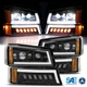 DOT LED Headlights DRL Bumper Lamp For 2003-2007 Chevy Silverado 1500 2500 3500