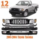 Front Bumper Kit Primed + Grille + Headlights For 2001-2004 Toyota Tacoma 2WD