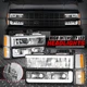 [C-LED DRL]For 88-93 Chevy C10 C/K 1500 2500 Headlight Bumper Corner Lamp Chrome