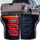 Pair LED Smoke Tail Lights For Ford F150 Pickup 2015-2019 w/Sequential Indicator