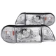 Anzo 121195 Headlight For Ford Mustang 1987-1993 Left and Right Chrome Housing