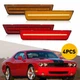 Smoke Lens Led Side Light Marker Front Amber Red Rear for 08-14 Dodge Challenger