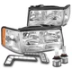 For 97 98 99 Cadillac DeVille Replacement Chrome Headlight w/Bumper DRL+LED Bulb