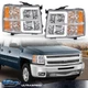 Fit For 2007-2013 Chevy Silverado LED DRL Tube Headlights Headlamps Left+Right Fit For 2007-2013 Chevy Silverado LED DRL Tube Headlights Headlamps Left+Right