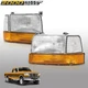 6PC Headlights Corner Side Signal Lights Fit For 92-97 Ford Pickup 92-96 Bronco