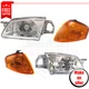 Corner Lights and Headlights Kit 4 pieces for 1999-2000 Mazda Protege DX, ES, LX