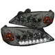 Fit 2005-2010 Pontiac G6 Replacement Smoke Lens Projector Headlights Pair w/ LED