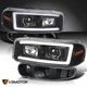 Fits 2000-2006 GMC Yukon Denali Black LED Tube Projector Headlights+Bumper Lamps