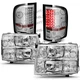 4pcs For 2007-2014 Chevy Silverado Chrome Headlights & Tail Light Assembly Sets 4pcs For 2007-2014 Chevy Silverado Chrome Headlights & Tail Light Assembly Sets