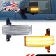 2X Clear Amber LED Side Mirror Blink Signal Lights For 15-19 Chevy GMC 2500 3500