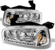 - for 2006-2010 Dodge Charger Chrome 1 Piece DRL LED Headlights W/Corner Turn Si