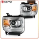 2Pcs Headlights For 2014-2015 GMC Sierra 1500 2015-2019 2500HD 3500HD Left+Right