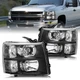 Black Headlights For 2007-2013 Chevy Silverado 1500 2500 3500HD Headlamp Sets Black Headlights For 2007-2013 Chevy Silverado 1500 2500 3500HD Headlamp Sets