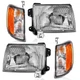 WEELMOTO Pair Headlights Assembly For 1998-2000 Nissan Frontier w/Corner Lights