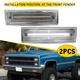 Pair Front Signal Side Marker Lights Clear For 81-91 GMC Chevy Pickup Truck J