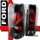 90-96 Ford F150 92-96 Bronco 97 98 F250 F350 Pickup Black Tail Lights Lamps