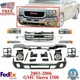 For GMC Sierra 1500 2003-2006 Front Chrome Bumper Kit With Brackets