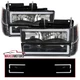 Black Fits 1994-1998 Chevy C10 C/K 1500 Tahoe LED Headlights+Corner+Bumper Lamps