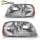 Chrome LED DRL Headlights+Corner Lights Fit For 97-03 Ford F150/99-02 Expedition
