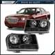 For Chrysler 300 2.7L 3.5L 2005-2010 Black Housing Headlights Assembly Pair
