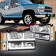 F-Style LED DRL Chrome Housing Headlight+Bumper Lamp for Chevy C/K 1988-1993