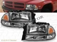 FIT FOR 1997-2004 DODGE DAKOTA / 1998-2003 DURANGO CHROME HEADLIGHTS